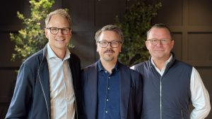 Jan Patrick Granerød Olsen, Kent-Jesper Marcovic og Raymond Molberg under WaterCircles’ salgssamling på Lily Country Club.